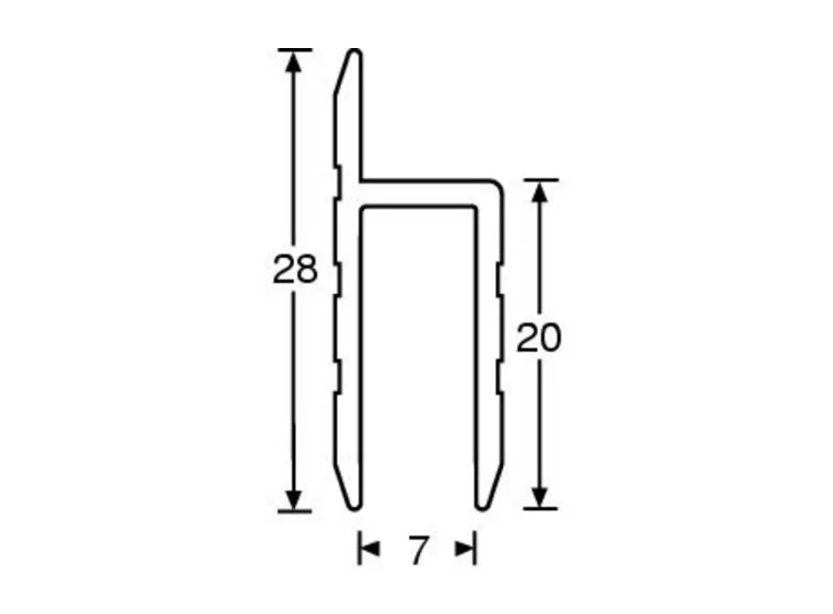 Adam Hall Hardware 6126 - Aluminium h-Section for 7 mm Rack 